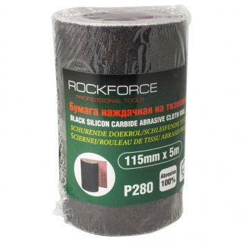 519 р. Бумага наждачная P-280 115ммх5м на тканевой основе рулон ROCKFORCE ROCKFORCE rf-fb2280c  с доставкой в г. Майкоп. Увеличить фотографию 1