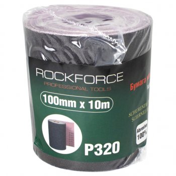 959 р. Бумага наждачная P-320 100ммх10м на тканевой основе рулон ROCKFORCE ROCKFORCE rf-fb4320c  с доставкой в г. Майкоп. Увеличить фотографию 1