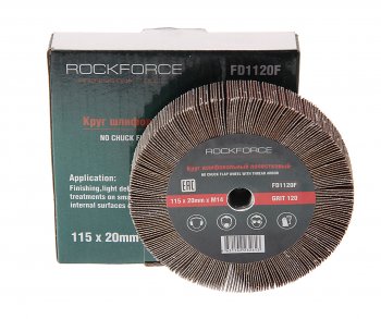 799 р. Круг лепестковый зачистной 115х20мм M14 (Grit 120) ROCKFORCE ROCKFORCE rf-fd1120f  с доставкой в г. Майкоп. Увеличить фотографию 1