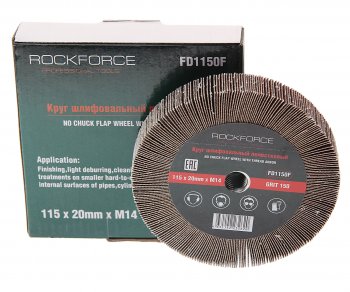 869 р. Круг лепестковый зачистной 115х20мм M14 (Grit 150) ROCKFORCE ROCKFORCE rf-fd1150f  с доставкой в г. Майкоп. Увеличить фотографию 1