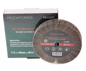 899 р. Круг лепестковый зачистной 115х20мм M14 (Grit 240) ROCKFORCE ROCKFORCE rf-fd1240f  с доставкой в г. Майкоп. Увеличить фотографию 1