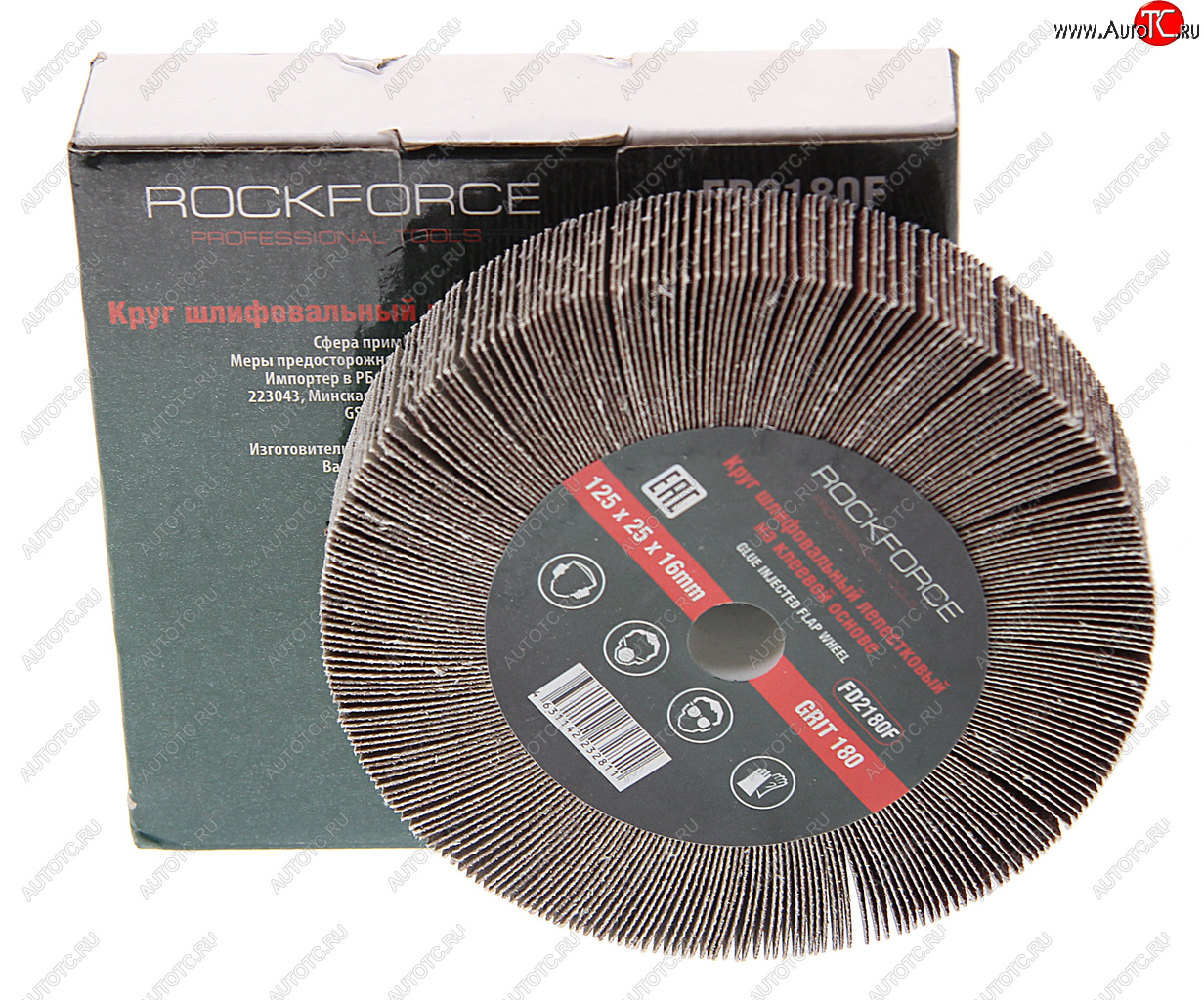 1 039 р. Круг лепестковый зачистной 125x25x16мм M14 (Grit 180) ROCKFORCE ROCKFORCE rf-fd2180f  с доставкой в г. Майкоп