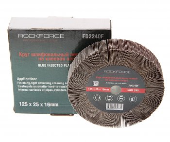 1 099 р. Круг лепестковый зачистной 125x25x16мм M14 (Grit 240) ROCKFORCE ROCKFORCE rf-fd2240f  с доставкой в г. Майкоп. Увеличить фотографию 1
