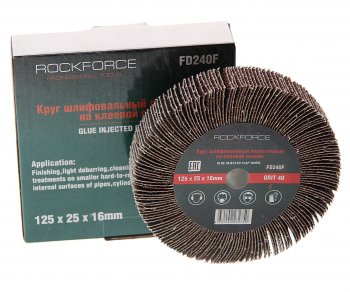 899 р. Круг лепестковый зачистной 125x25x16мм M14 (Grit 40) ROCKFORCE ROCKFORCE rf-fd240f  с доставкой в г. Майкоп. Увеличить фотографию 1