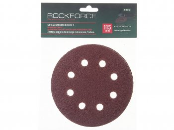 599 р. Бумага наждачная на липучке D115 P40-120 8 отверстий 5шт. ROCKFORCE ROCKFORCE rf-sd115  с доставкой в г. Майкоп. Увеличить фотографию 3