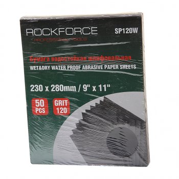 1 089 р. Бумага наждачная водостойкая P-120 (230х280) 50шт. ROCKFORCE ROCKFORCE rf-sp120w  с доставкой в г. Майкоп. Увеличить фотографию 1