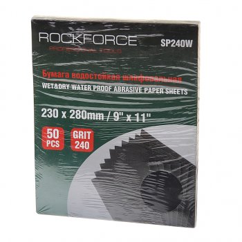 1 089 р. Бумага наждачная водостойкая P-240 (230х280) 50шт. ROCKFORCE ROCKFORCE rf-sp240w  с доставкой в г. Майкоп. Увеличить фотографию 1