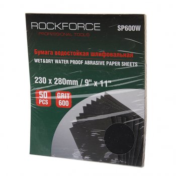 919 р. Бумага наждачная водостойкая P-600 (230х280) 50шт. ROCKFORCE ROCKFORCE rf-sp600w ROCKFORCE rf-sp600w  с доставкой в г. Майкоп. Увеличить фотографию 1