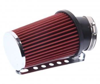 1 399 р. Фильтр воздушный PRO SPORT компакт угловой красный хром d=70 PRO SPORT rs-00769  с доставкой в г. Майкоп. Увеличить фотографию 1