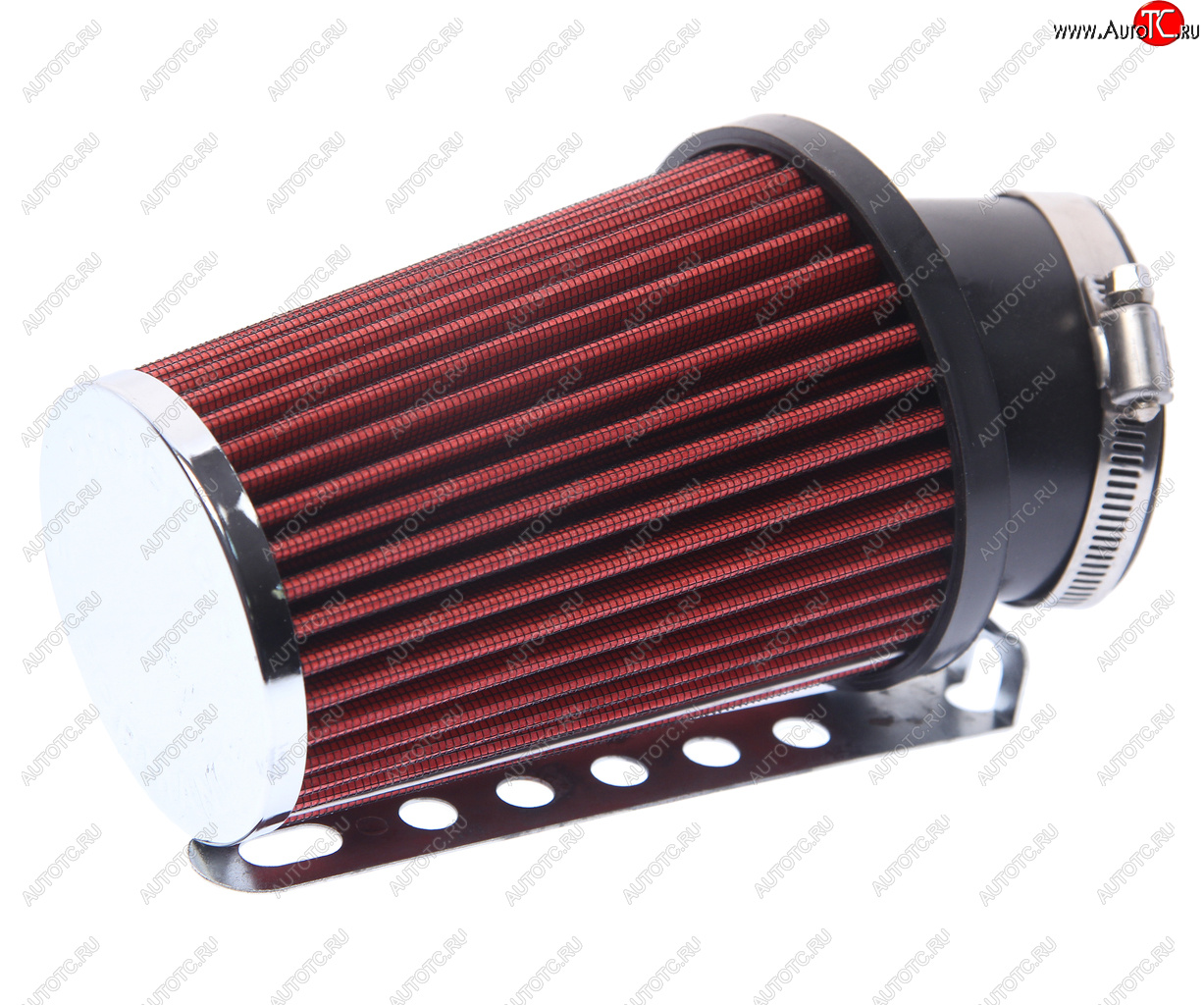 1 399 р. Фильтр воздушный PRO SPORT компакт угловой красный хром d=70 PRO SPORT rs-00769  с доставкой в г. Майкоп