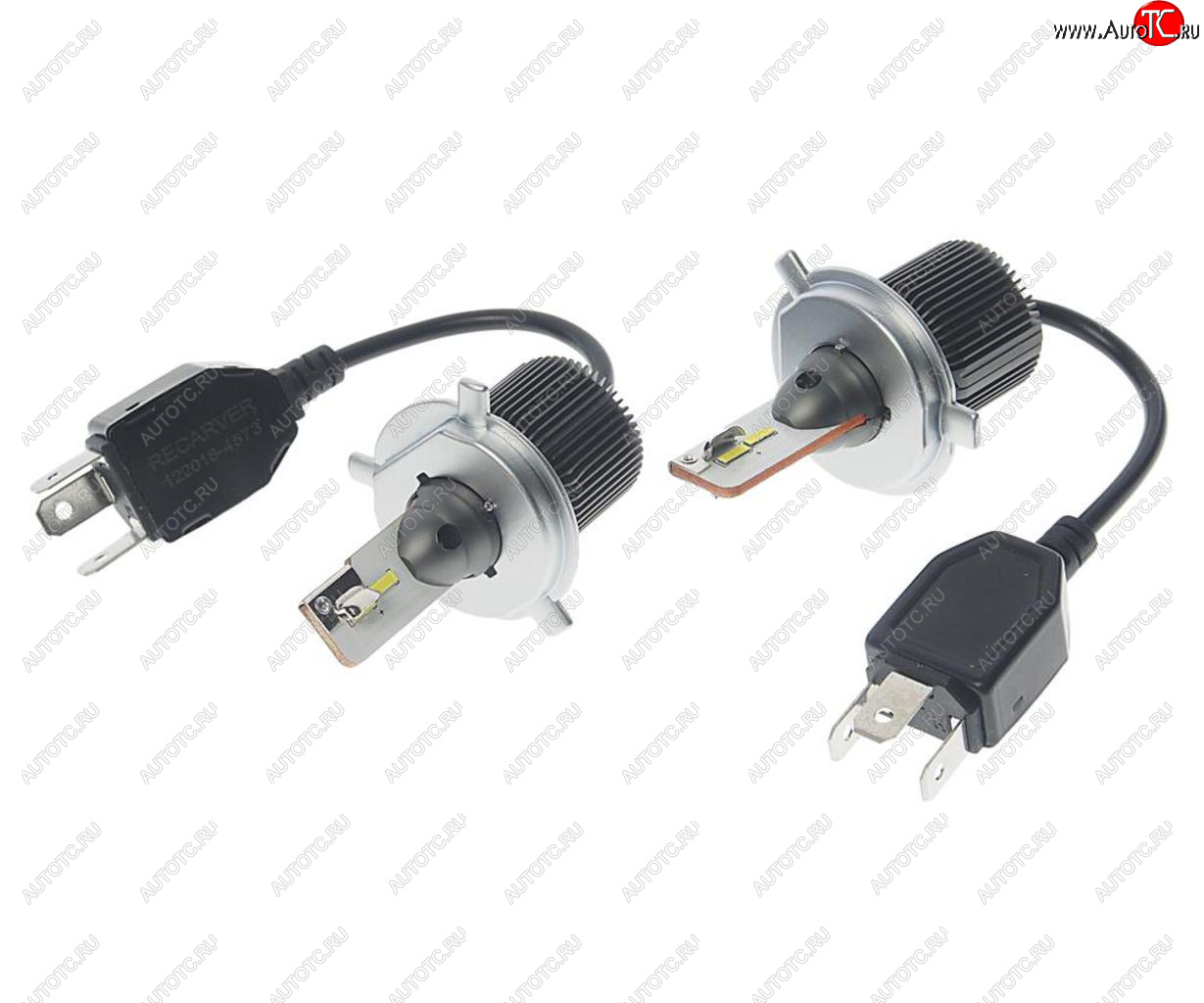 2 999 р. Лампа светодиодная 12V H4 P43t-38 5000Lm (2шт.) Type R RECARVER RECARVER rtrled50h4-2  с доставкой в г. Майкоп