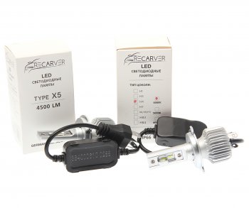 2 969 р. Лампа светодиодная 12V H4 P43t-38 4500Lm (2шт.) Type X5 OMEGALIGHT OMEGALIGHT rtx5led70h4-2  с доставкой в г. Майкоп. Увеличить фотографию 1