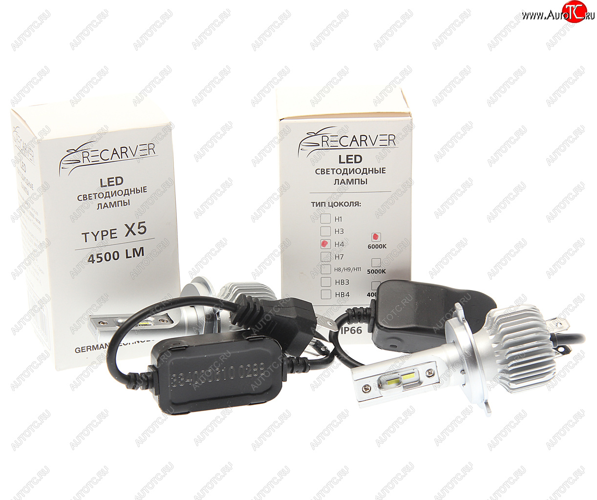2 969 р. Лампа светодиодная 12V H4 P43t-38 4500Lm (2шт.) Type X5 OMEGALIGHT OMEGALIGHT rtx5led70h4-2  с доставкой в г. Майкоп