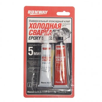 274 р. Клей эпоксидный двухкомпонентный серый 56г RUNWAY RUNWAY rw8504  с доставкой в г. Майкоп. Увеличить фотографию 1