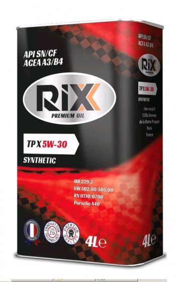 2 499 р. Масло моторное TP X SN/CF А3/В4 5W30 синт.4л RIXX RIXX rx0012tpx RIXX rx0012tpx  с доставкой в г. Майкоп. Увеличить фотографию 1