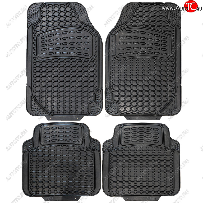 2 259 р. Коврик салона универсальный резина черный (4 предмета) SKYWAY SKYWAY s01704005  с доставкой в г. Майкоп