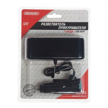 569 р. Разветвитель прикуривателя 4-х гнездовой 12V 1USB SKYWAY SKYWAY s02301015  с доставкой в г. Майкоп. Увеличить фотографию 1