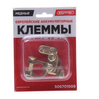 419 р. Клемма АКБ универсальная медная (2шт.) SKYWAY SKYWAY s06701009  с доставкой в г. Майкоп. Увеличить фотографию 1