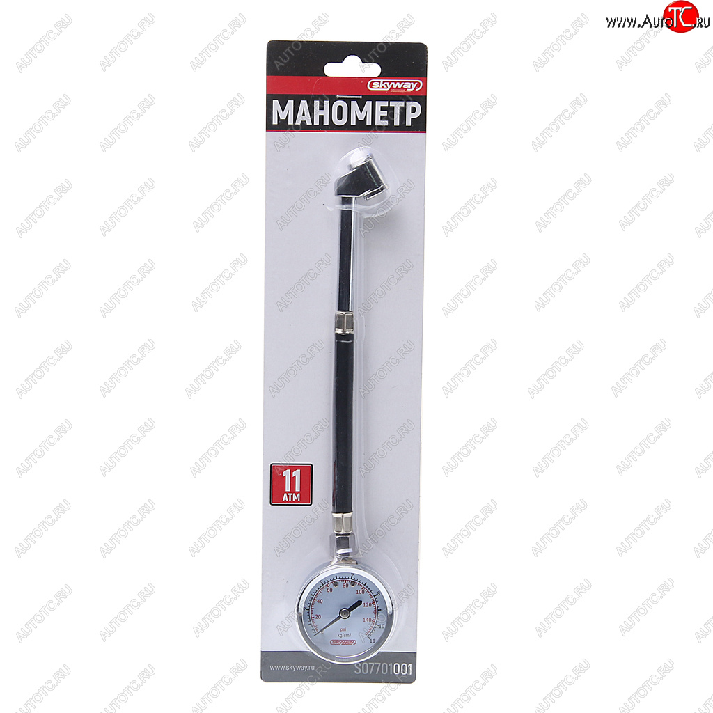 619 р. Манометр шинный механический 11атм. удлиненный SKYWAY SKYWAY s07701001  с доставкой в г. Майкоп
