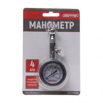 889 р. Манометр шинный механический 4атм. SKYWAY SKYWAY s07701006  с доставкой в г. Майкоп. Увеличить фотографию 2