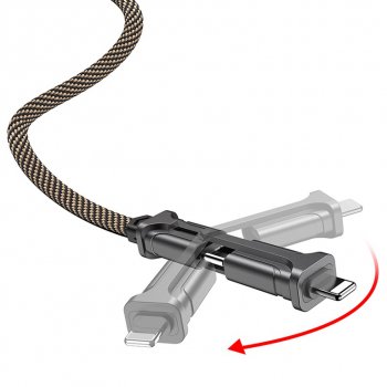 639 р. Кабель iPhone (5-)USB Type C 1.2м HOCO HOCO s22 black&brown  с доставкой в г. Майкоп. Увеличить фотографию 2