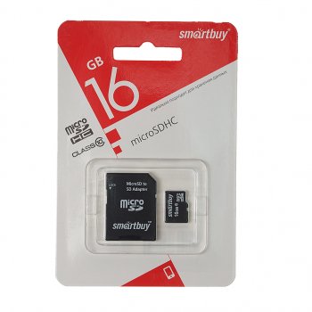 359 р. Карта памяти 16GB MicroSD class 10 + SD адаптер SMART BUY SMART BUY sb16gbsdcl10-01le  с доставкой в г. Майкоп. Увеличить фотографию 1
