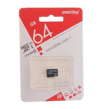 589 р. Карта памяти 64GB MicroSD class 10 SMART BUY SMART BUY sb64gbsdcl10-00  с доставкой в г. Майкоп. Увеличить фотографию 1