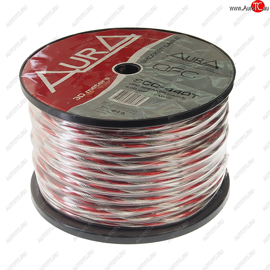 459 р. Кабель акустический 12Ga (2х4мм) 1м AURA AURA scc-440t 30м  с доставкой в г. Майкоп