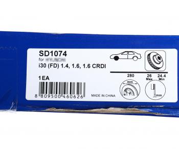 3 099 р. Диск тормозной HYUNDAI i30 (08-) KIA Ceed (08-) (R15) передний (1шт.) SANGSIN SANGSIN sd1074  с доставкой в г. Майкоп. Увеличить фотографию 6