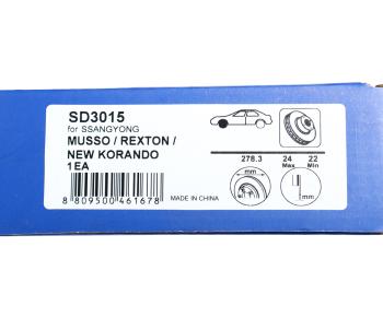 2 369 р. Диск тормозной SSANGYONG Korando (96-05),Musso (96-05) передний вентилируемый (1шт.) SANGSIN SANGSIN sd3015  с доставкой в г. Майкоп. Увеличить фотографию 6