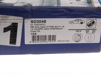 2 049 р. Барабан тормозной CHEVROLET Aveo (12-) задний SANGSIN SANGSIN sd3048  с доставкой в г. Майкоп. Увеличить фотографию 4