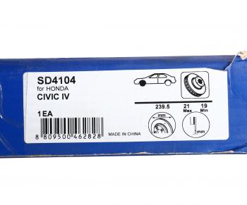 2 699 р. Диск тормозной HONDA Civic (91-01) передний (1шт.) SANGSIN SANGSIN sd4104  с доставкой в г. Майкоп. Увеличить фотографию 6
