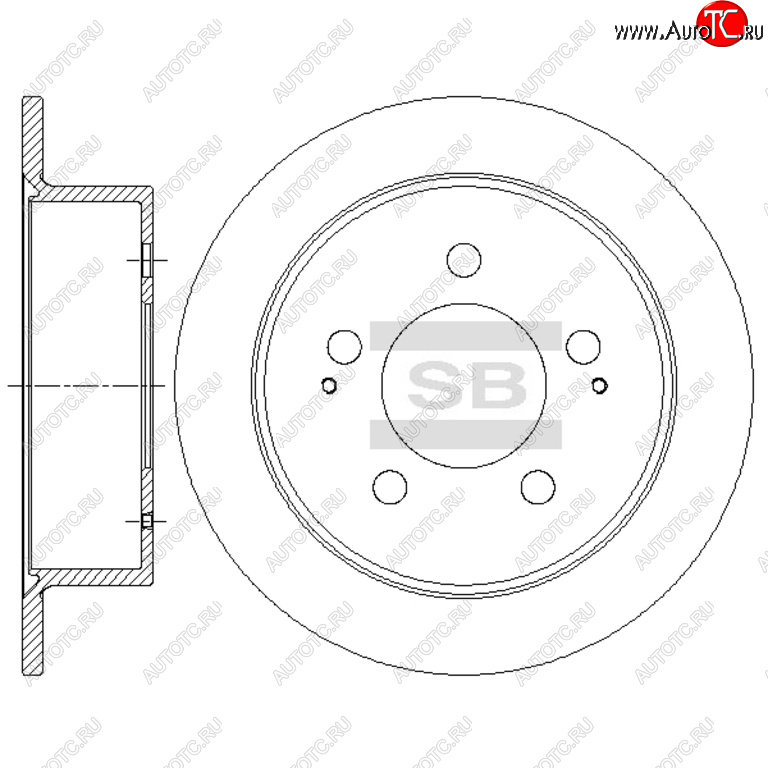 2 999 р. Диск тормозной SSANGYONG Actyon (06-),Kyron (05-),Rexton (06-) задний (1шт.) SANGSIN SANGSIN sd5201  с доставкой в г. Майкоп