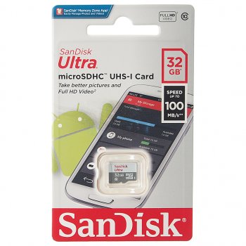 639 р. Карта памяти 32GB MicroSD class 10 SANDISK SANDISK sdsqunr-032g-gn3mn  с доставкой в г. Майкоп. Увеличить фотографию 1