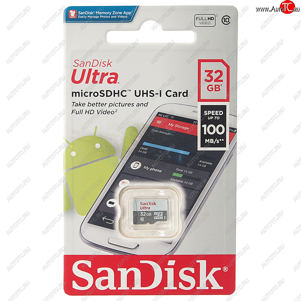 639 р. Карта памяти 32GB MicroSD class 10 SANDISK SANDISK sdsqunr-032g-gn3mn  с доставкой в г. Майкоп