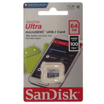 969 р. Карта памяти 64GB MicroSD class 10 SANDISK SANDISK sdsqunr-064g-gn3mn  с доставкой в г. Майкоп. Увеличить фотографию 1