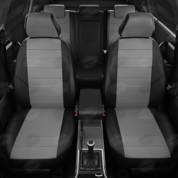 7 949 р. Авточехлы SKODA Rapid (12-) VW Polo (20-) лифтбек экокожа черно-серые AVTOLIDER AVTOLIDER sk23-0401-ec02  с доставкой в г. Майкоп. Увеличить фотографию 3