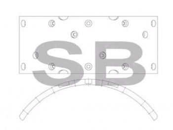 639 р. Накладка тормозной колодки HYUNDAI HD78 (шир.110мм,14 отверстий) (1шт.) SANGSIN SANGSIN sl232  с доставкой в г. Майкоп. Увеличить фотографию 2