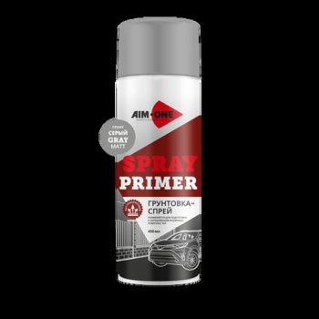 265 р. Грунт серый матовый аэрозоль 450мл Spray Primer Gray Matt AIM-ONE AIM-ONE spr-mg48  с доставкой в г. Майкоп. Увеличить фотографию 1