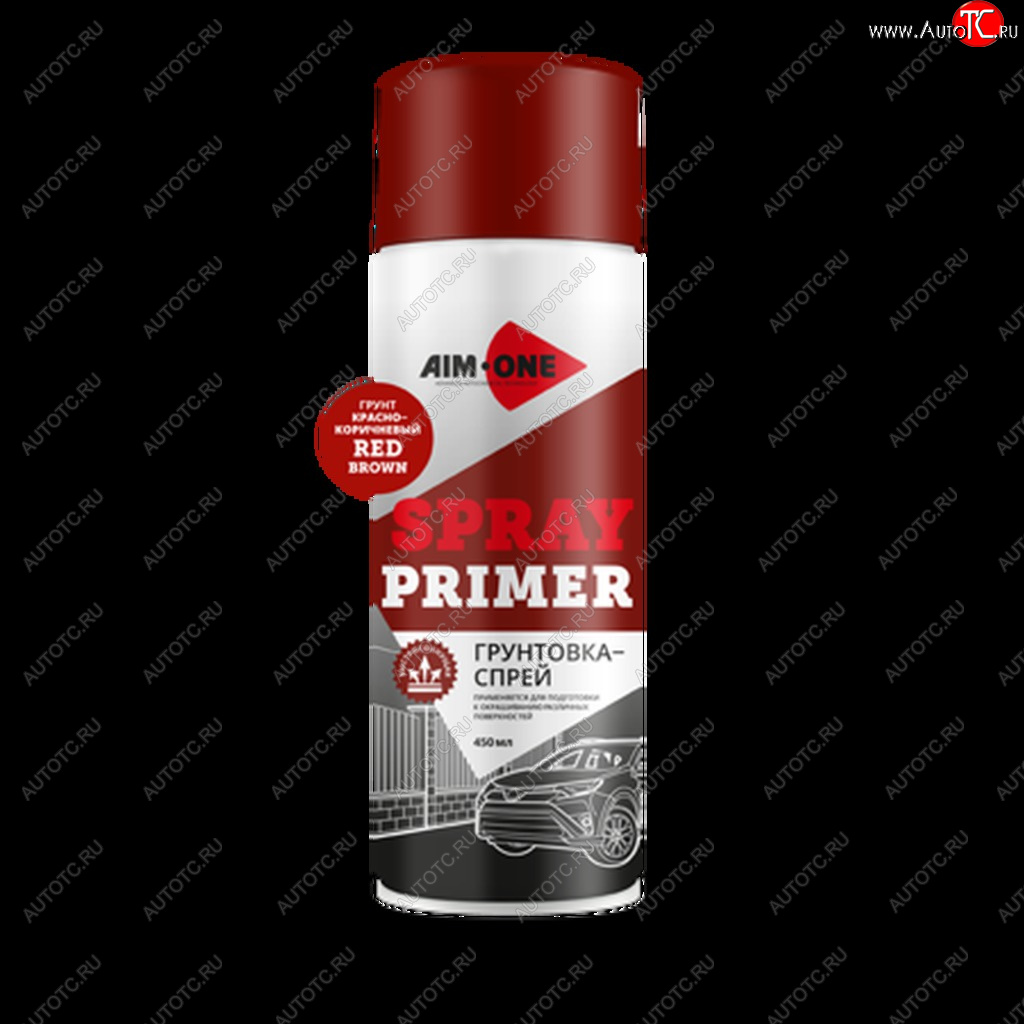 258 р. Грунт красно-коричневый аэрозоль 450мл Spray Primer Red Brown AIM-ONE AIM-ONE spr-rb142 AIM-ONE spr-rb142  с доставкой в г. Майкоп