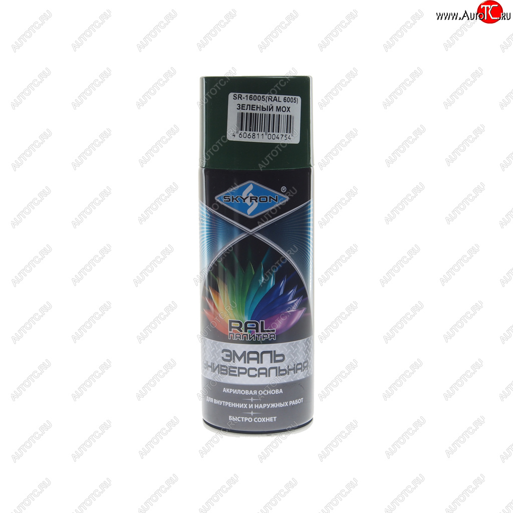 299 р. Краска зеленый мох аэрозоль 520мл RAL 6005 акриловая SKYRON SKYRON sr-16005  с доставкой в г. Майкоп