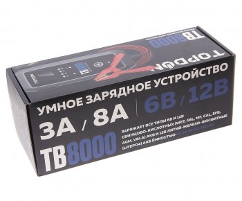 11 999 р. Устройство зарядное 6-12V 8А 260Ач (автомат) IP 65 TOPDON TOPDON tb8000  с доставкой в г. Майкоп. Увеличить фотографию 3