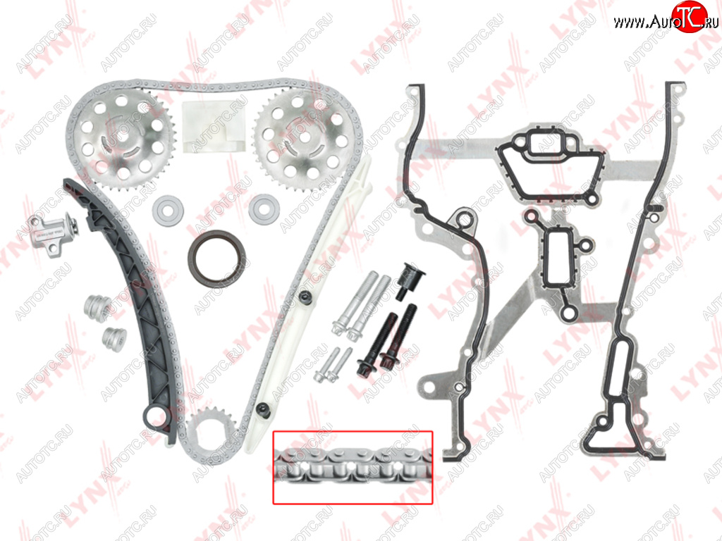 11 599 р. Комплект цепи ГРМ OPEL Astra H (1.4) (цепь+башмак+2 успок+натяж+3 звез+прокл кр ГРМ+сальник) LYNX LYNX tk0010  с доставкой в г. Майкоп