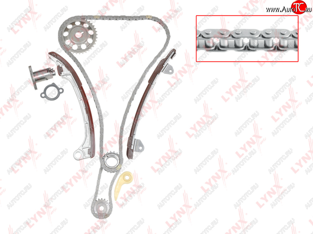 16 499 р. Комплект цепи ГРМ TOYOTA Avensis (2.02.4) (2 цепи+башмак натяж+2 успокоит+натяж+3 звезды) LYNX LYNX tk0059  с доставкой в г. Майкоп