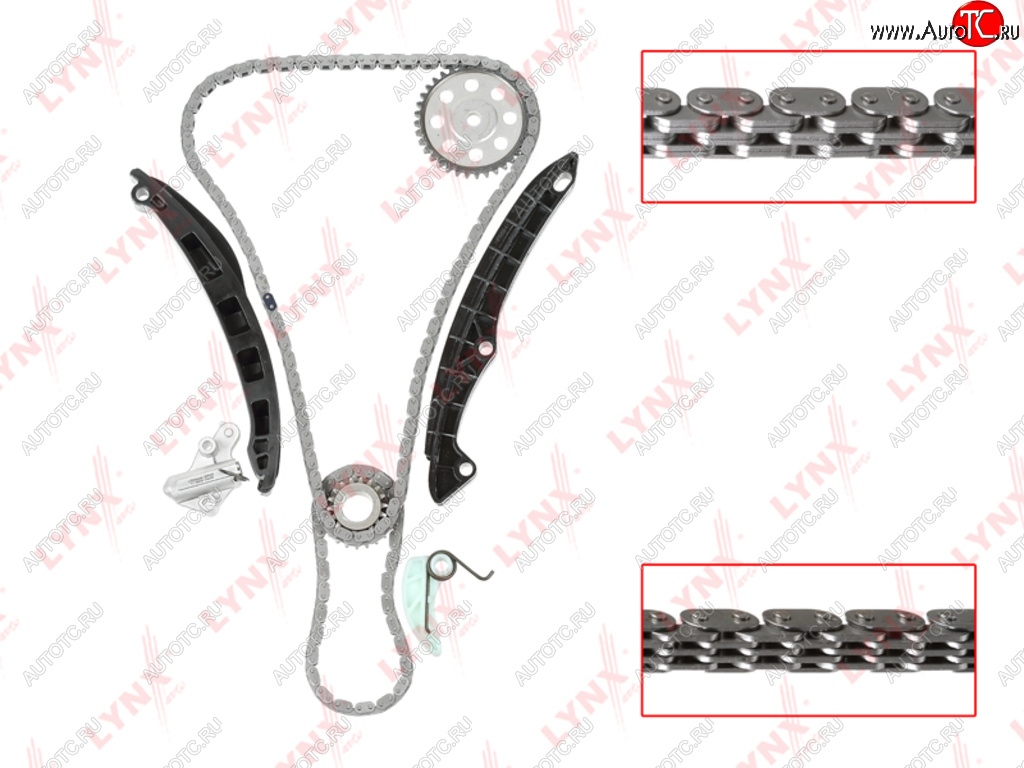 10 549 р. Комплект цепи ГРМ VW AUDI SKODA (1.4 TSI) (2 цепи+башмак натяж+успокоит+2 натяж+2 звезды) LYNX LYNX tk0158  с доставкой в г. Майкоп
