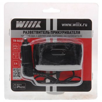 769 р. Разветвитель прикуривателя 2-х гнездовой 12V WIIIX WIIIX tr-04u2  с доставкой в г. Майкоп. Увеличить фотографию 1