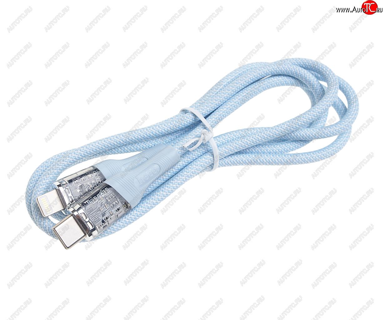 499 р. Кабель iPhone (5-)-USB Type C 1.2м HOCO HOCO u111 blue HOCO u111 blue  с доставкой в г. Майкоп