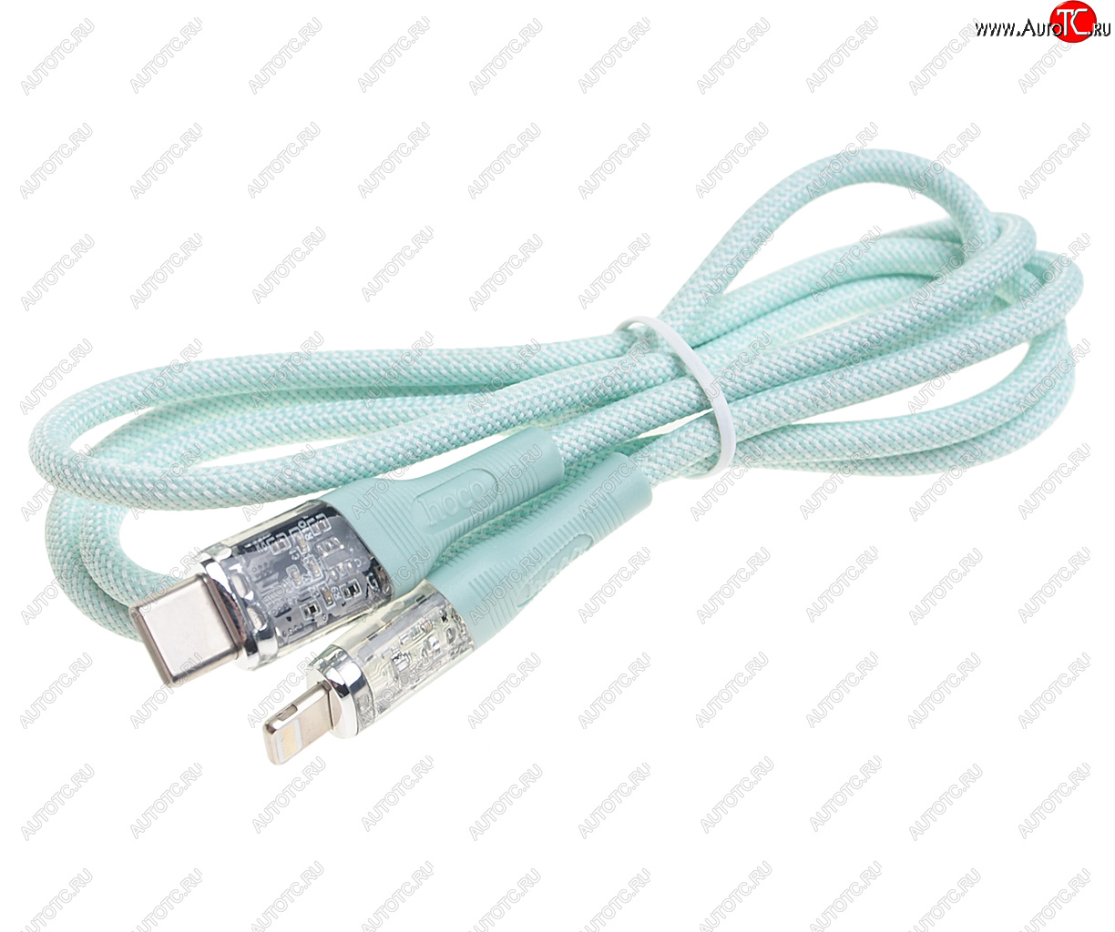 499 р. Кабель iPhone (5-)-USB Type C 1.2м HOCO HOCO u111 green  с доставкой в г. Майкоп
