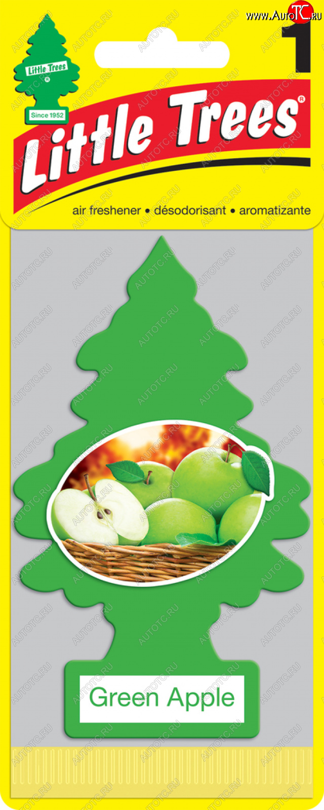 159 р. Ароматизатор подвесной пластина (яблоко зеленое) Елочка CAR FRESHNER CAR FRESHNER u1p-10316-russ  с доставкой в г. Майкоп