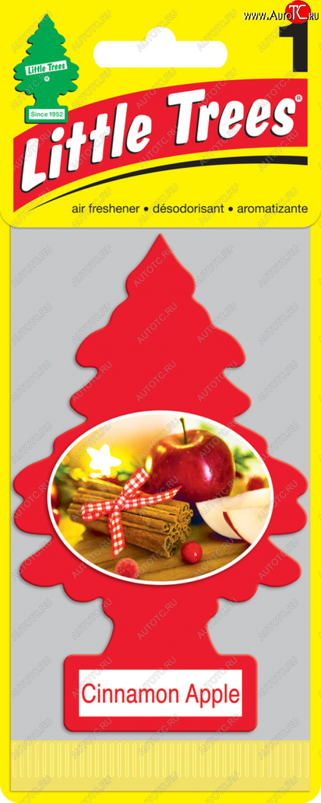 159 р. Ароматизатор подвесной пластина (яблоко и корица) Елочка CAR FRESHNER CAR FRESHNER u1p-10338-russ  с доставкой в г. Майкоп